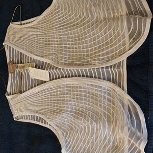 Chico's irredesant sheer vest size 2 (med) with silver embroidery